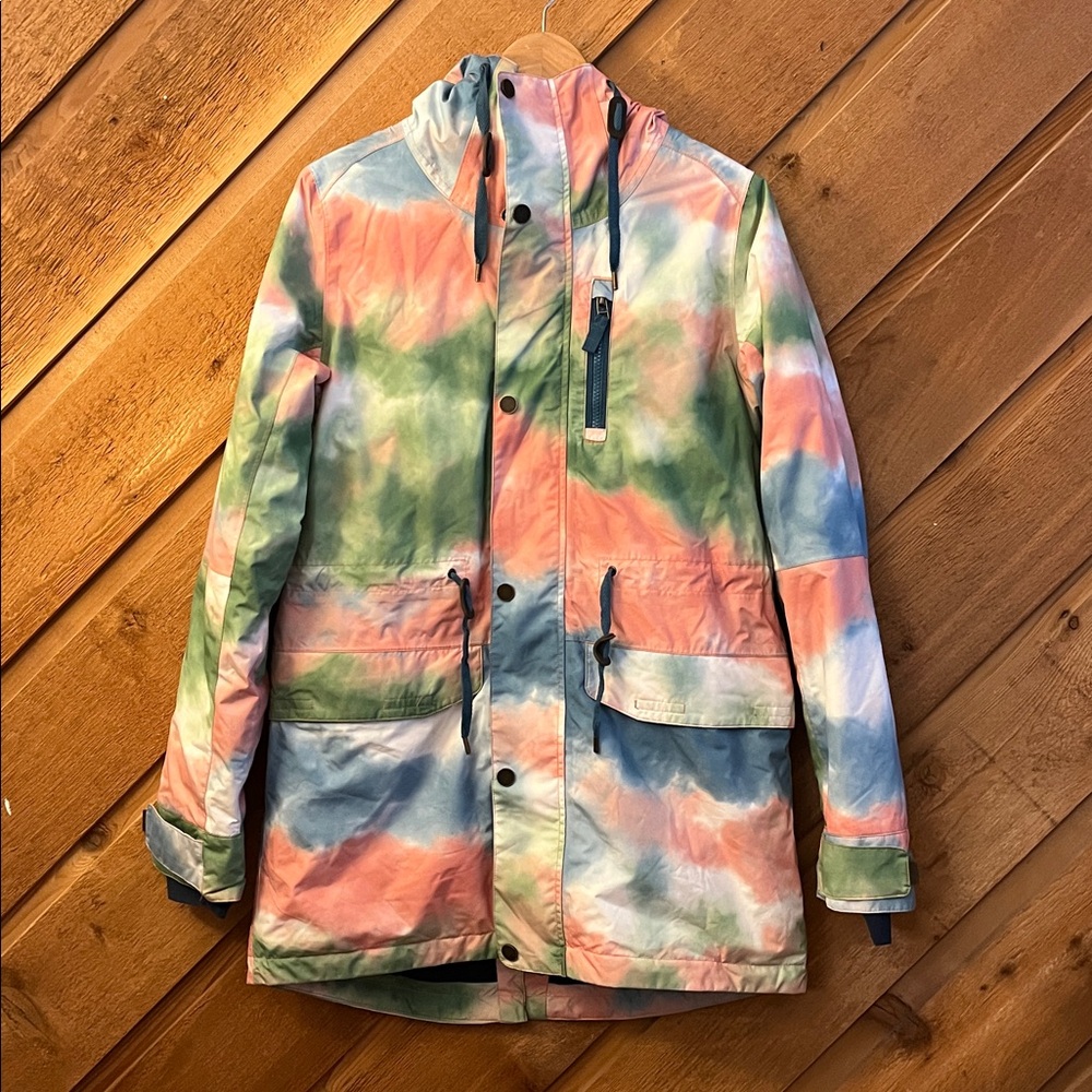 Burton Multicolor Tie-Dye Ski Jacket - Green, Pink, Blue
